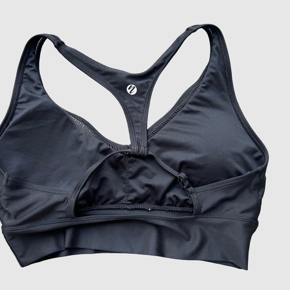 Nani Point Break Crop Swim Top Black Racerback Athletic Bikini Top Women’s Large - Picture 4 of 6